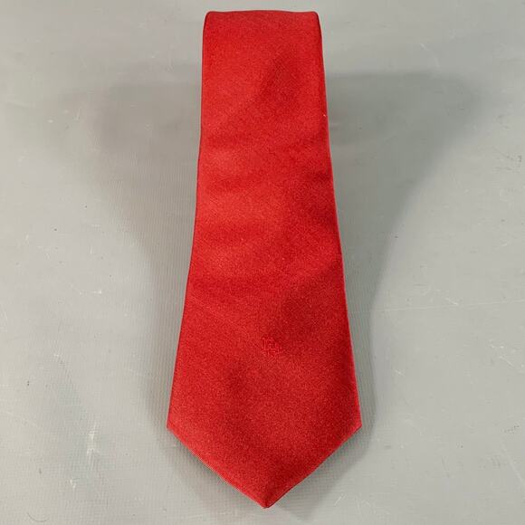 CHRISTIAN DIOR Burgundy Logo Tie - Picture 3 of 4